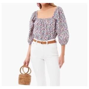 French Connection Women's Flowy Witchy Boho Sindey Smocked Dress NWOT S